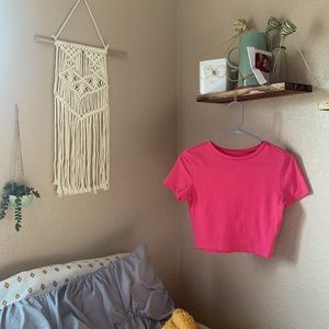 Hot pink cropped baby tee